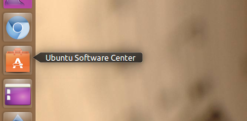 The software center icon is usually in the Unity dock