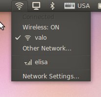 screenshot of Network Menu