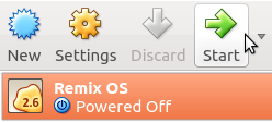Start av Remix OS