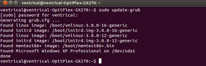 Terminal updating GRand Universal Bootloader