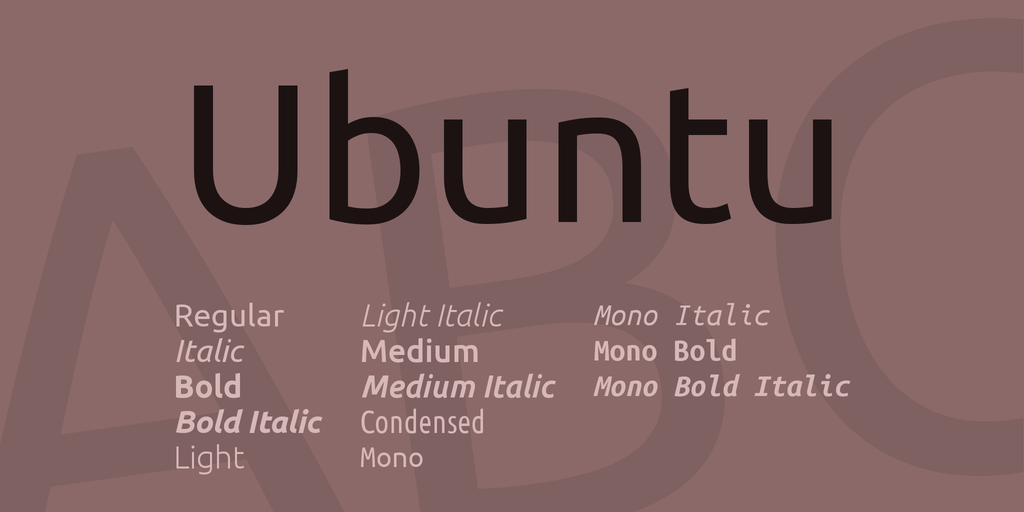 Ubuntu內建系統字體列表