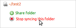 Stop syncing a folder via web