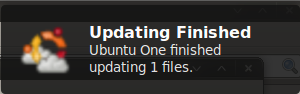 Ubuntu One files finished updating notification