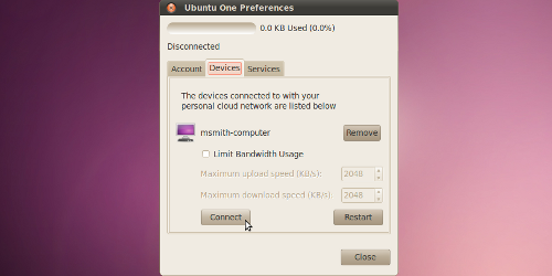 Ubuntu One Preferences