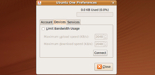 Ubuntu One Preferences screenshot