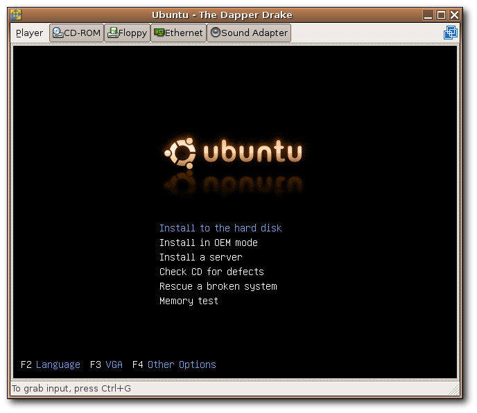 ubuntu vmware image net install