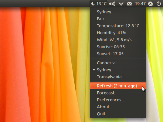 weather indicator ubuntu